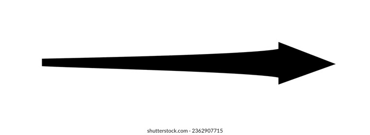Flecha negra hacia la derecha. Elemento de forma de flecha. Ilustración del vector