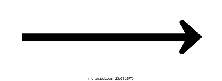 Black arrow pointing right. Arrow shape element. Vector