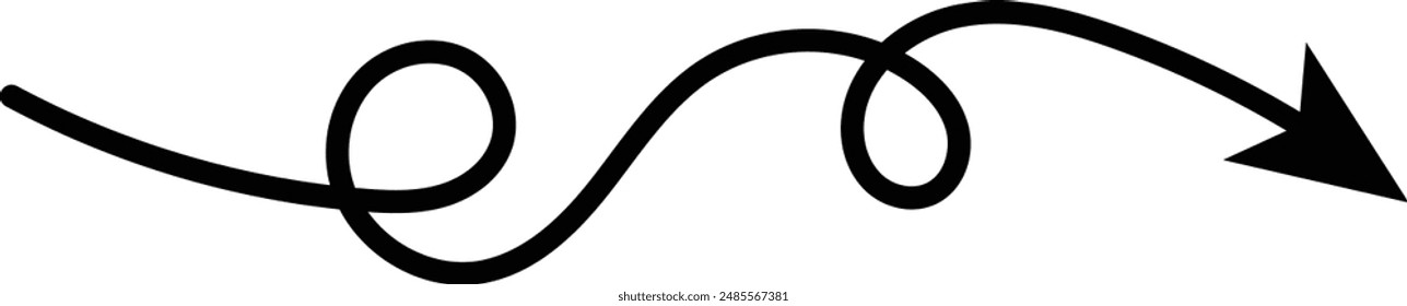 Black arrow pointing right. Arrow shape element