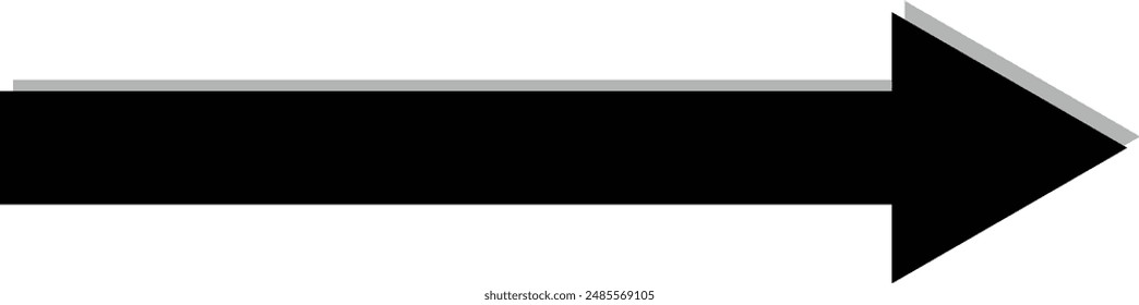 Black arrow pointing right. Arrow shape element