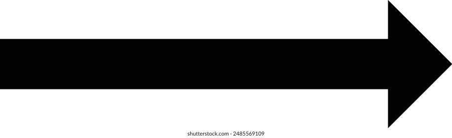 Black arrow pointing right. Arrow shape element