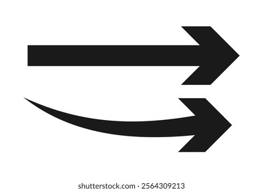 Black arrow pointing right. Arrow shape element template