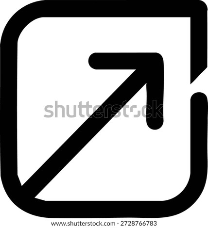 Black arrow pointing up and to the right in square box icon