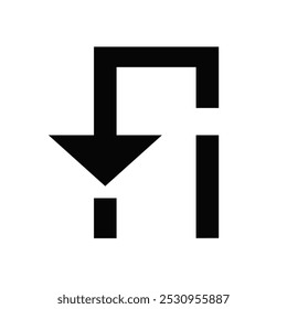 Black arrow pointing right symbolizing direction and navigation.