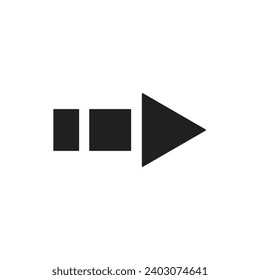 Black arrow pointing to the right vector continue icon