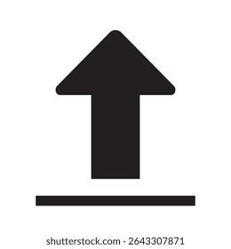 Black Arrow pointing up, upload icon, vector illustration isolated, eps