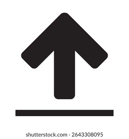 Black Arrow pointing up, upload icon, vector illustration isolated on white background, eps