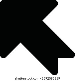 Black Arrow Pointing Upward to the Left on a White Background