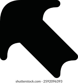 Black Arrow Pointing Upward on White Isolated Background