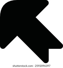Black Arrow Pointing Upward on White Isolated Background