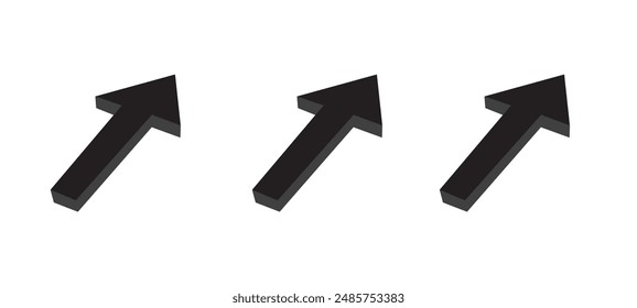 Black Arrow pointing upwards on a textured white background, symbolizing growth or increase