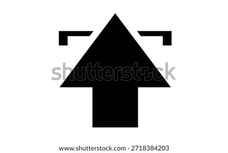 A black arrow pointing upwards with square brackets on a white background