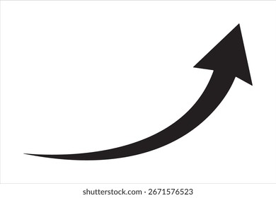 A black arrow pointing upwards symbolizes growth, progress, and forward movement. It indicates direction, navigation, and the path to success in various endeavors.