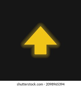 Black Arrow Pointing Up yellow glowing neon icon