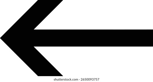 Uma seta preta aponta para a esquerda, indicando a direção ou a navegação em um plano de fundo branco.