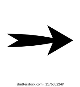 Black arrow to right on a white background