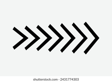 Black Arrow in a row. Arrows Black on White background. Arrows vector icons. Arrow icon. Vector illustration. Eps file 671.