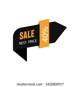 Black arrow sale design. Vector Illustration