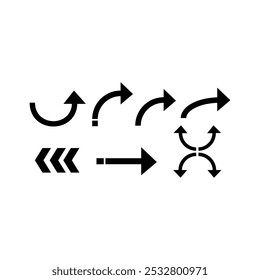 Black arrow set , arrow Art on white background , 