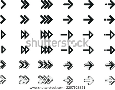 Black arrow set icons. Arrow icon. Arrow collection. Arrow. Direction set. Cursor. Modern simple arrows. Vector Illustration.