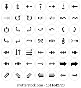 Black arrow set. Isolated on white. Vector design element.