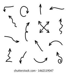 Black Arrow Set On White Background
