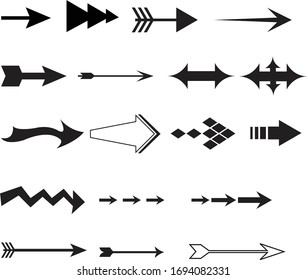 Black arrow set vector illustration, Arrows on white background vector.
