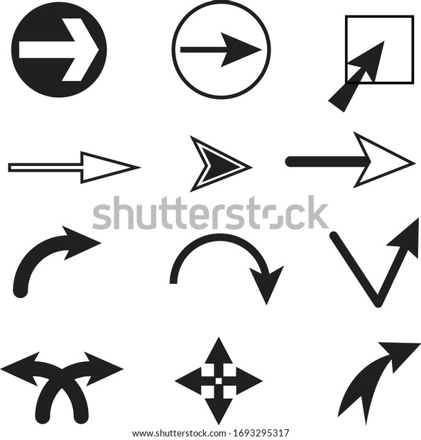 Black arrow set vector illustration. arrow\
set illustration.