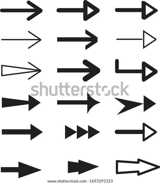 Black arrow set vector illustration. arrow\
set illustration.