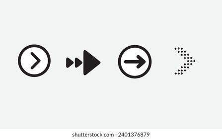 Diseño de iconos de forma de flecha negra