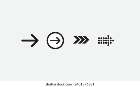 Diseño de iconos de forma de flecha negra