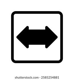 Black Arrow Sign Indicating Left and Right Directions Inside a Square Frame