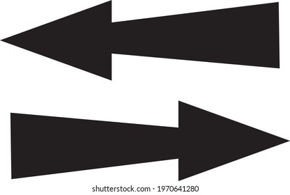 Black arrow sign on pure white background.