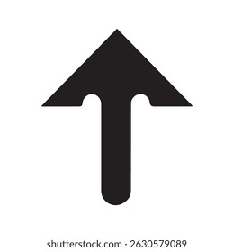 Icono de Vector plano de silueta de flecha negra en blanco
