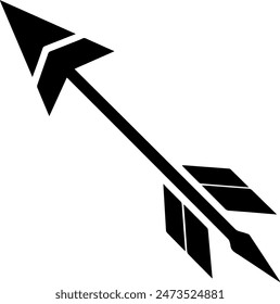 Black arrow. Symbol of direction, aim, target, path, easy challenge, fast way, ideal plan. vector illustration