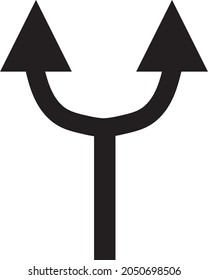 Black arrow, two side arrow vector, isolated on a white background.