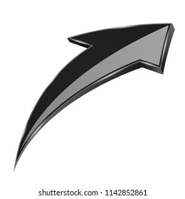 Black UP arrow. Vector 3d illustration isolated on white background