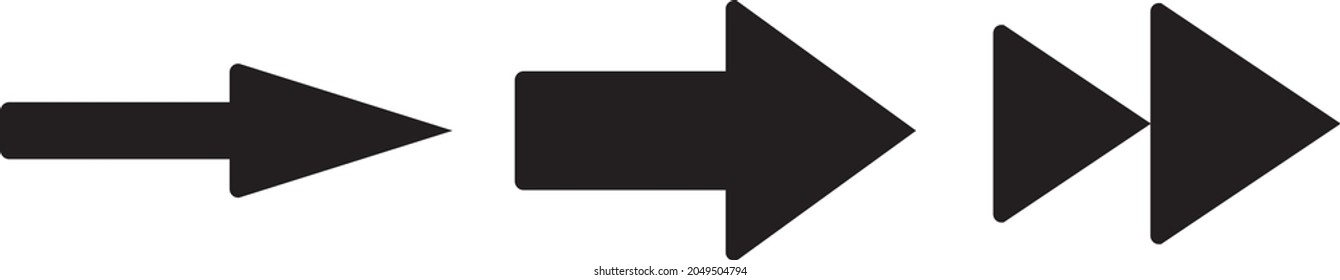 black arrow vector collection. Different black arrow icons, Arrows icon. vector set.