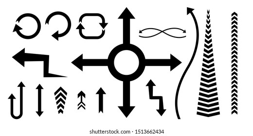 Black Arrow vector collection. Modern simple arrows