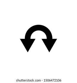 Black arrow vector icon. Arrow down. Arrow icon isolated on white background. Eps10