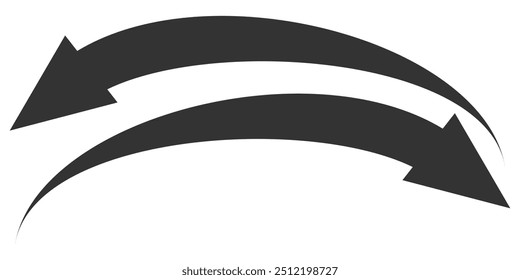 
Schwarzer Pfeil, Vektorsymbol einzeln auf weißem Hintergrund. Der Pfeil zeigt das Richtungssymbol im flachen Stil an. Schwarz gekrümmter Pfeil Symbol Vektor in flachem Stil