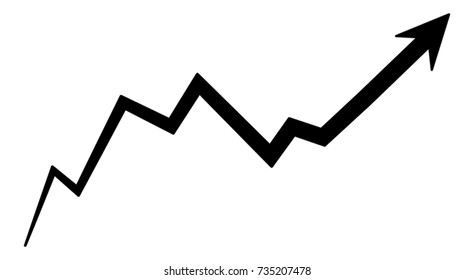 Black arrow vector icon on white background