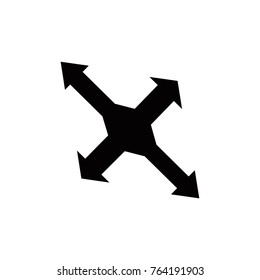 Black arrow vector icon on white background.