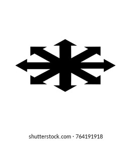 Black arrow vector icon on white background.