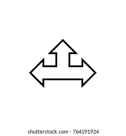 Black arrow vector icon on white background.