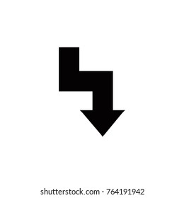 Black arrow vector icon on white background.