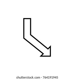 Black arrow vector icon on white background.