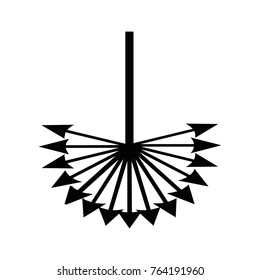 Black arrow vector icon on white background.