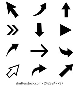 Black arrow vector icon pack. Vector illustration. Eps file 402.