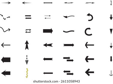 Black arrow vector icon pack